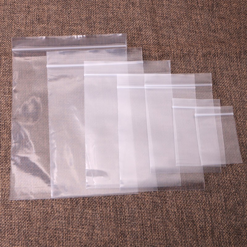 Set 100 Túi Zip Trong Suốt 8 Kích Cỡ Có Thể Tái Sử Dụng