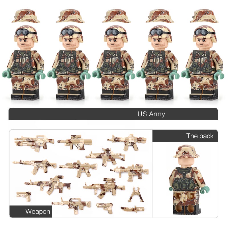 Bộ 5 Lính Đặc Nhiệm Và Trang BỊ K7030 | Minifigures Non Lego