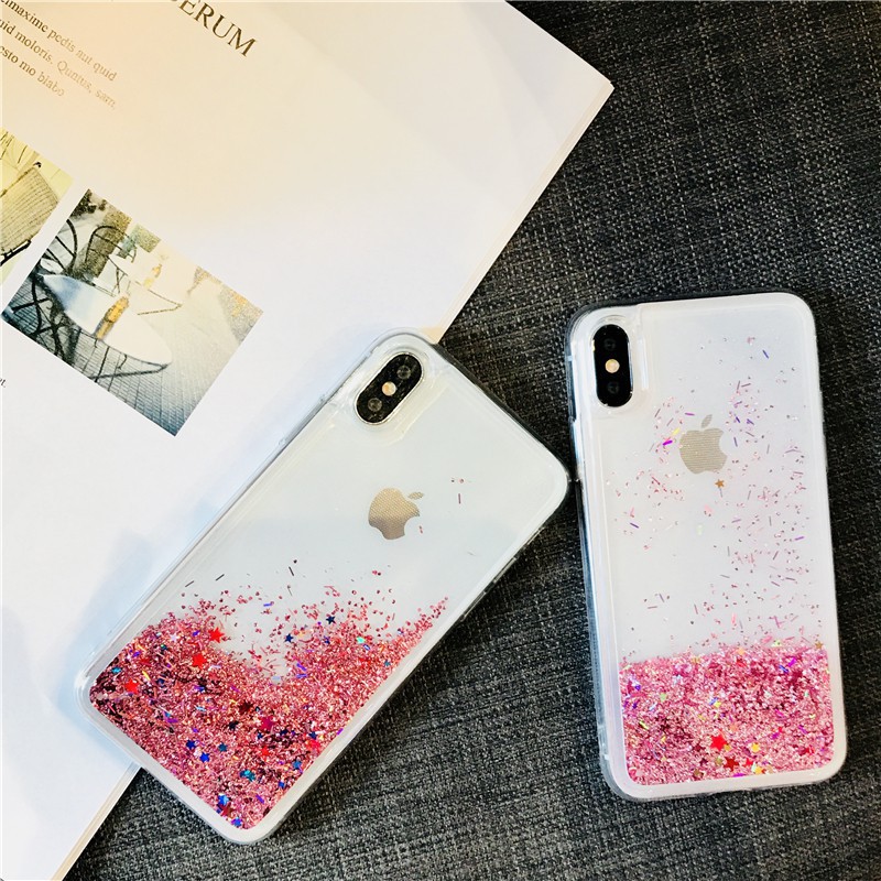 iPhone 6 7 8 Plus 6+ 6s 6s+ 7+ 8+ X Xr xs xs max Liquid Quicksand Star Phone Cases Soft Covers For Girls