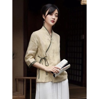 Thời trang mùa hè của phụ nữ Thời trang mùa hè áo Hanfu cotton