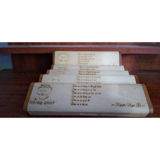 Hộp bút gỗ khắc tên theo yêu cầu
