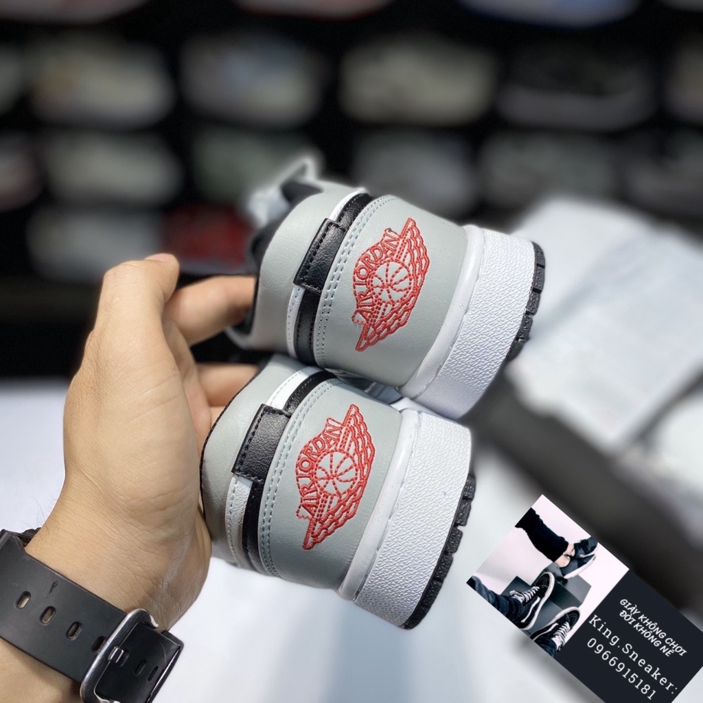 Giày Jordan 1 low light smoke grey, JD1 đen xám bản chuẩn Trung tặng box bảo vệ giày
