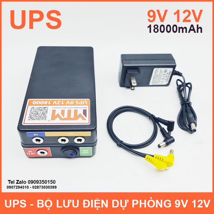 UPS Bộ lưu điện dự phòng modem wifi camera thiết bị máy chấm công 9V 12V 18000mAh