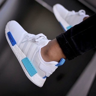 Giày NMD trắng xanh