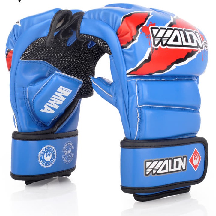 Găng tay đấm bốc hỏ ngón - găng tay mma Walon Fighter chính hãng chuẩn thi đấu UFC, bảo hành găng tay 12 tháng