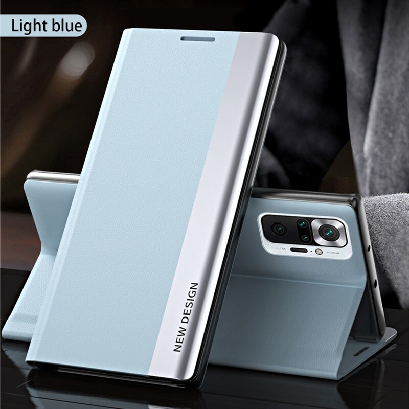 Bao da điện thoại nắp lật từ tính bảo vệ toàn diện cho Xiaomi Redmi Note 10 Pro 10s 9s 9 Pro 10t 9t