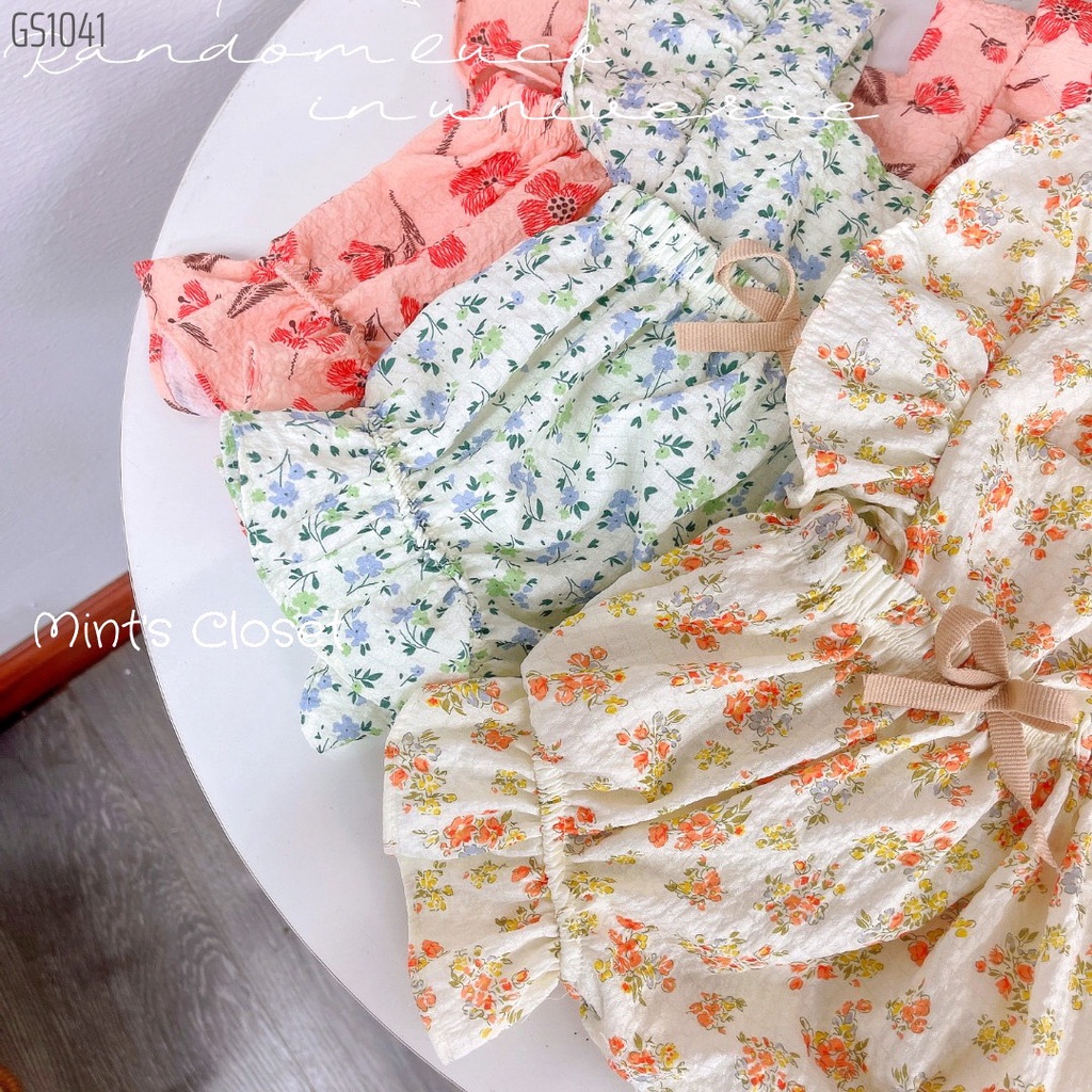 Bodysuit cánh tiên họa tiết hoa nhí cho bé gái sơ sinh sơ sinh 1 2 tuổi MINTSCLOSET Mint's Closet - GS1041