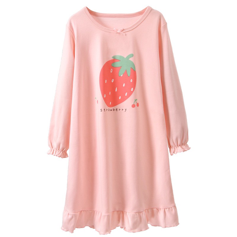 Váy cotton thu đông cho bé gái hãng Mamdadkids họa tiết đáng yêu