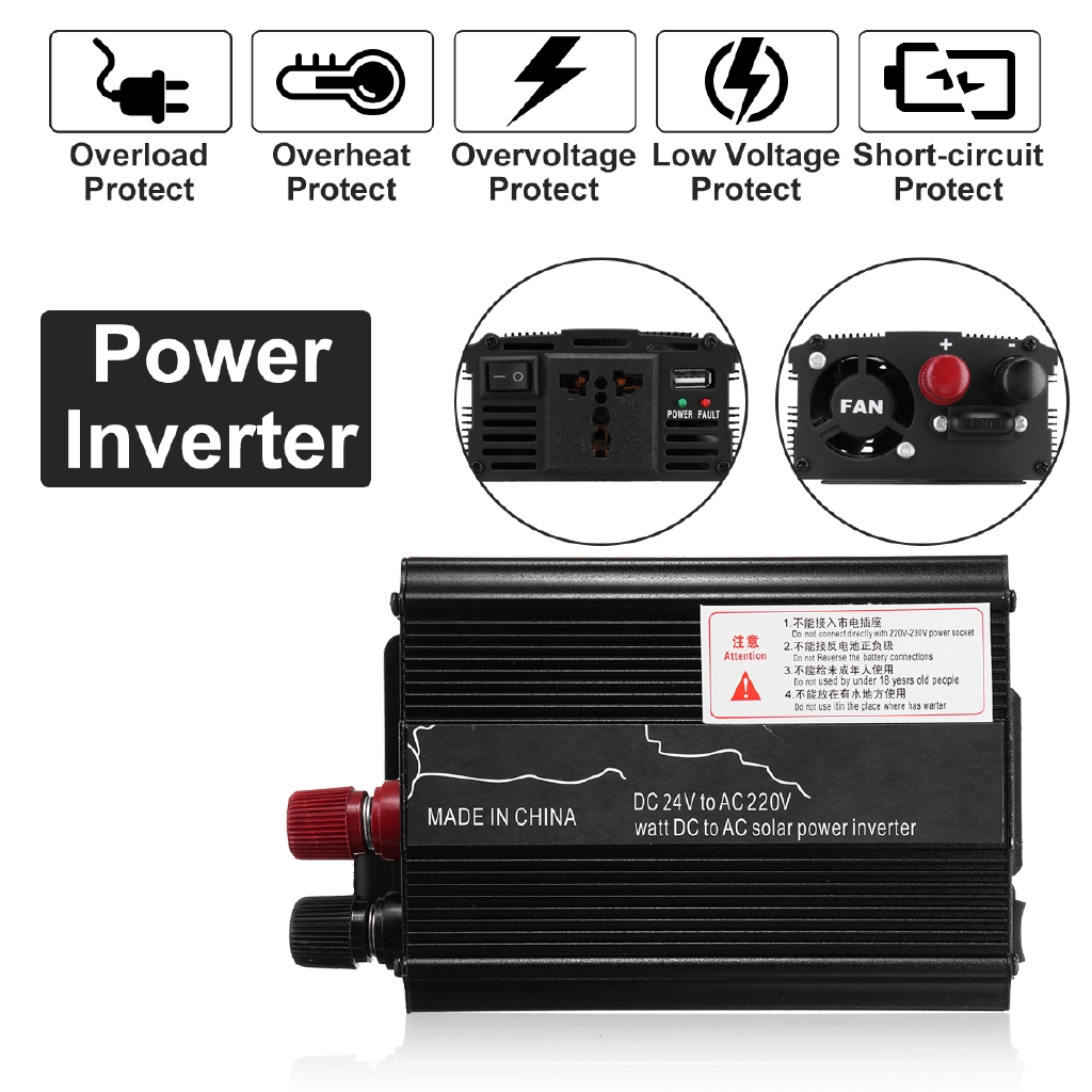 Dc 12v / 24 sang ac 110v / 220v 12v sine wave solar inverter peaks power voltage transformer converter 3000w