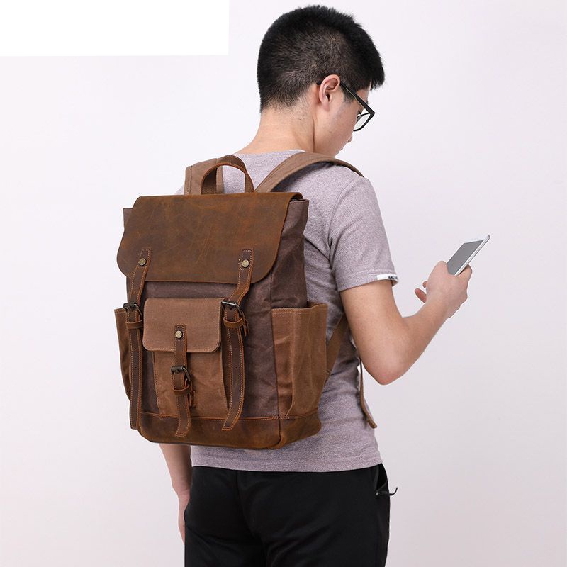 Balo nam nữ da bò sáp thật chống thấm nước thời trang cá tính BEE GEE BLDB68763453