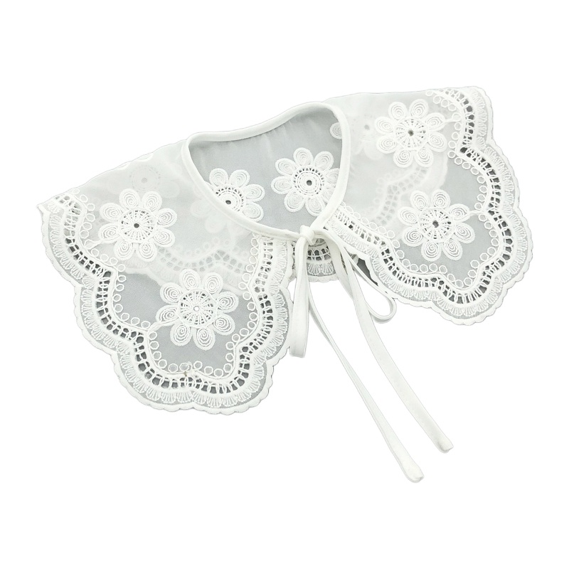 Cổ Áo Sơ Mi Giả Thêu Họa Tiết Trang Trí Cho Bé Gái