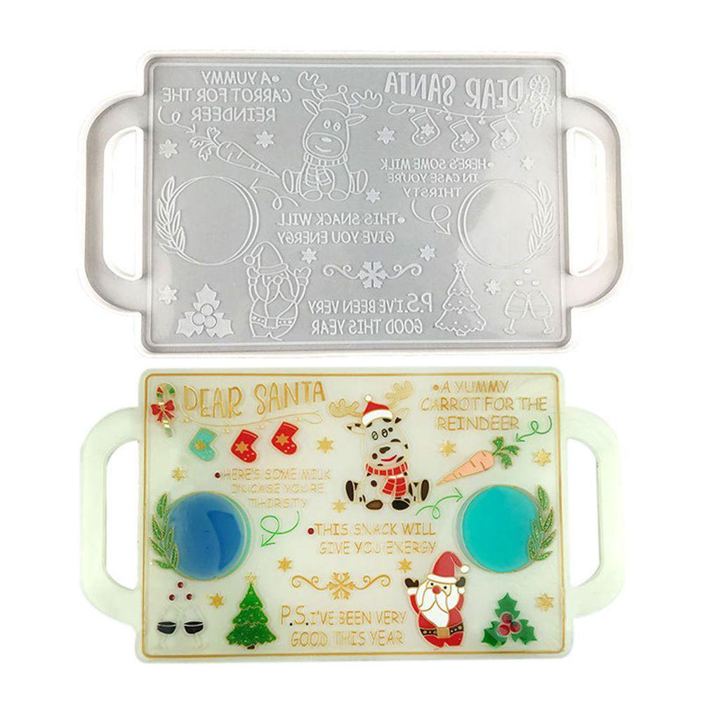 Khuôn Làm Khay Trà Bằng Nhựa Resin Hình Giáng Sinh Có Tay Cầm|Khuôn Làm Bánh Xinh Xắn Chất Lượng