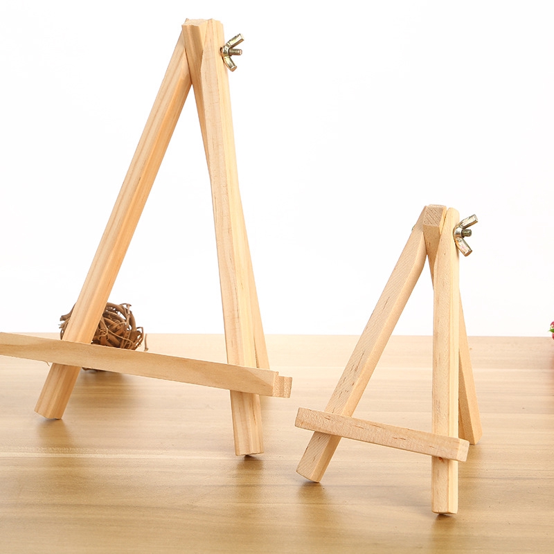 Giá Đỡ Ba Chân Mini Bằng Gỗ Dùng Trưng Bày Ảnh / Bưu Thiếp / Điện Thoại Để Bàn Trang Trí Tiệc Cưới