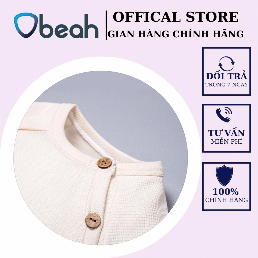 Bộ quần áo thu đông trẻ em, quần áo trẻ em vạt chéo kèm mũ chất liệu cotton tổ ong cao cấp thoải mái cho bé yêu Obeah