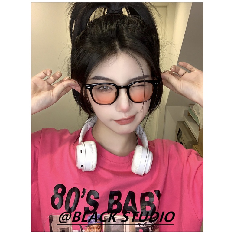 Kính Mát Gọng Vuông Màu Gradient Phong Cách Retro Thời Trang