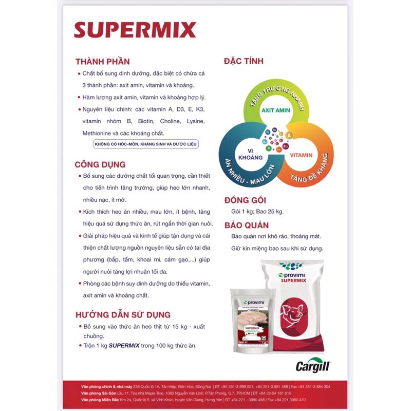 SIÊU TĂNG TRỌNG HEO- supermix cargill