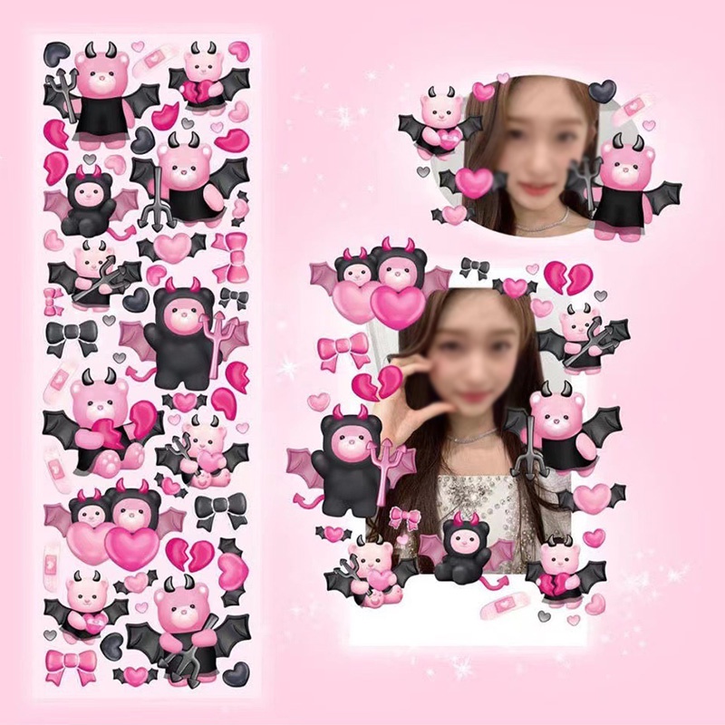 Miếng Dán Trang Trí Hình Gấu Hoạt Hình Hàn Quốc Xinh Xắn