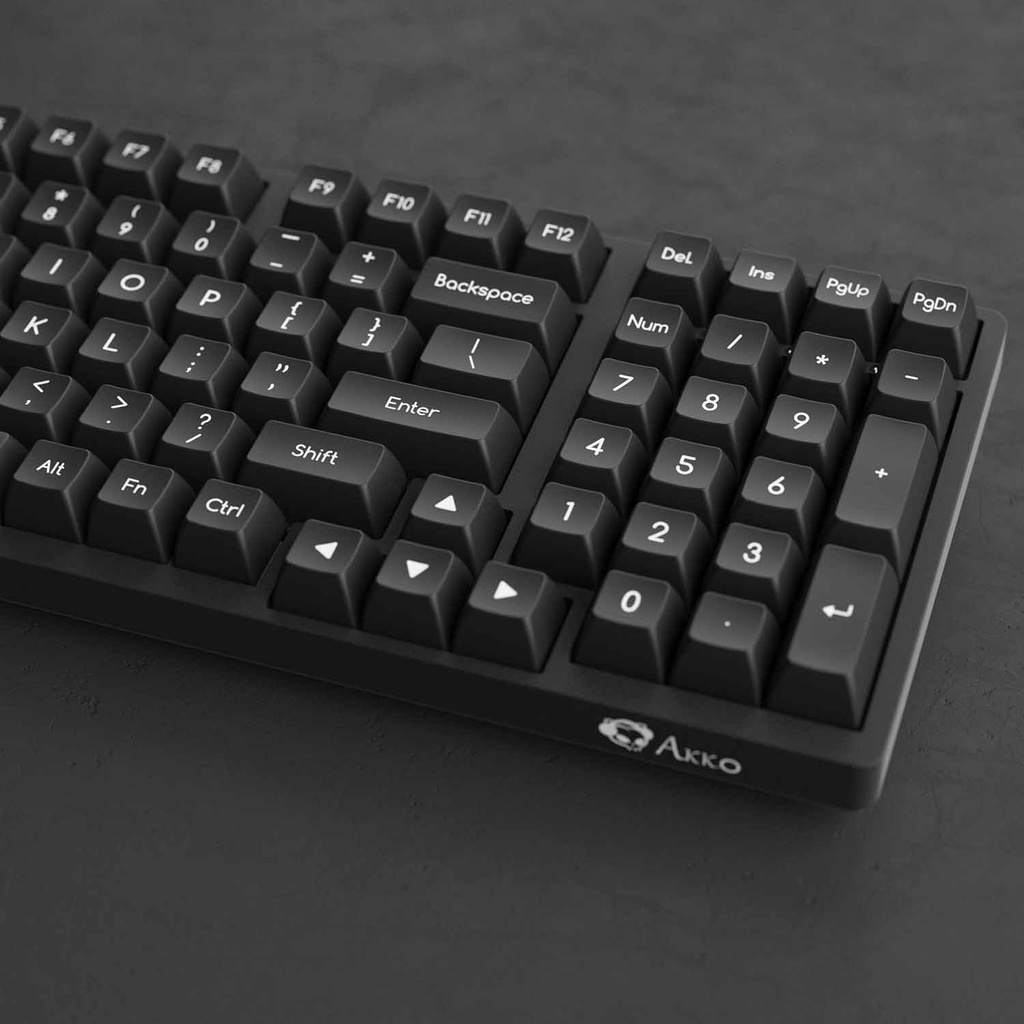 Bộ keycap Akko – White on Black WoB (ABS Double-Shot / SAL profile / 195 nút)