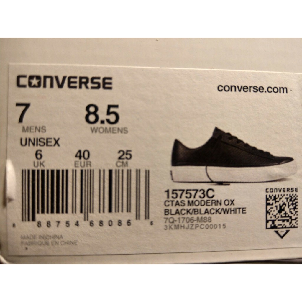 Giày Converse CTAS Modern Ox Da đen/trắng 157573C