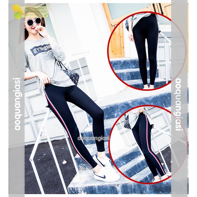 Quần Legging Nữ Sọc Màu mt691 (dưới 50 kg) aoquangiasi | WebRaoVat - webraovat.net.vn