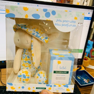 Nước hoa Klorane Bébé cho bé kèm gấu bông siêu cưng - chai 50 ml của Pháp
