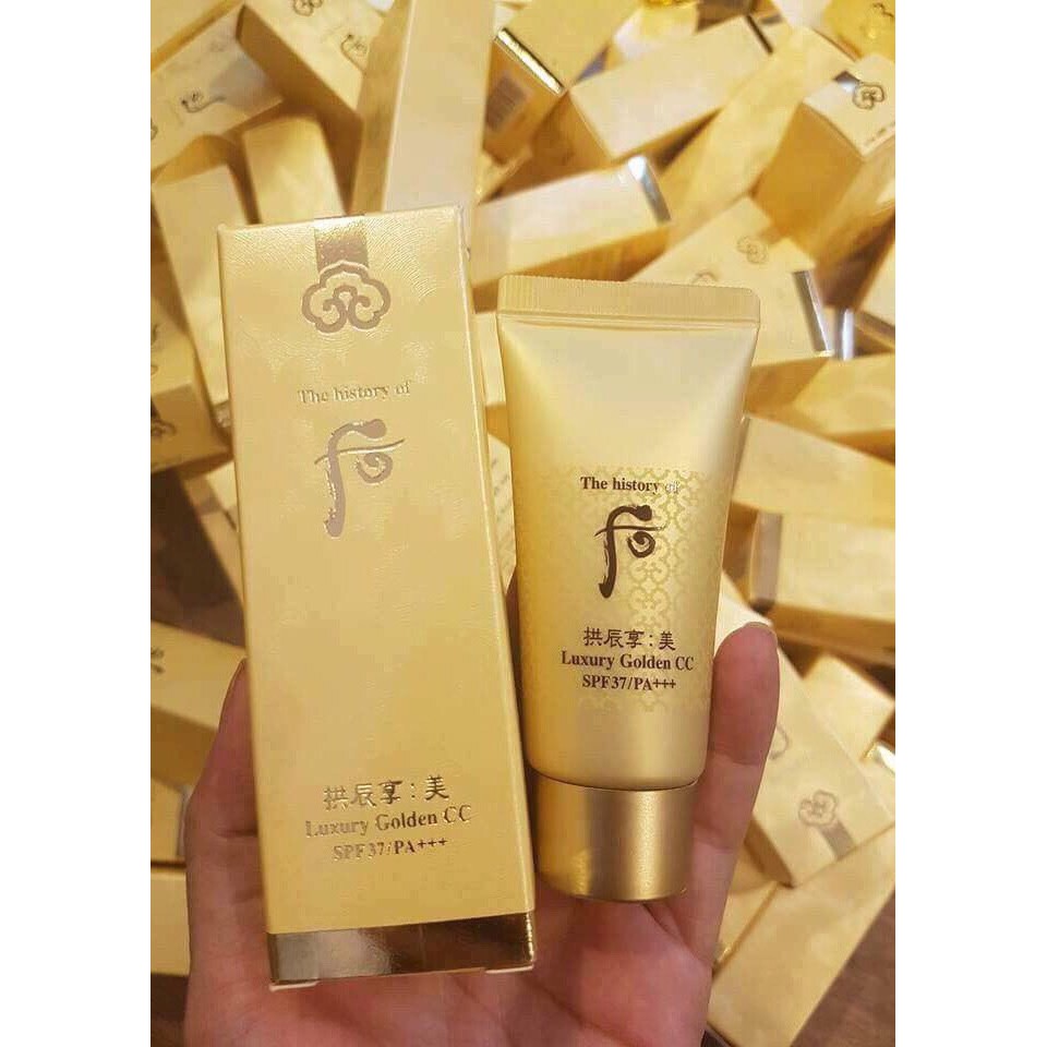 Kem cc nâng tone che khuyết điểm Whoo Luxury Golden CC SPF37/PA+++ 15ml