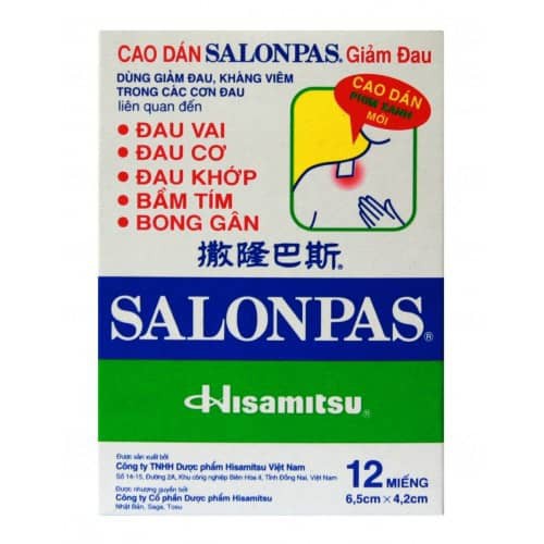 Cao dán Salonpas Giảm Đau Hộp 12 Miếng