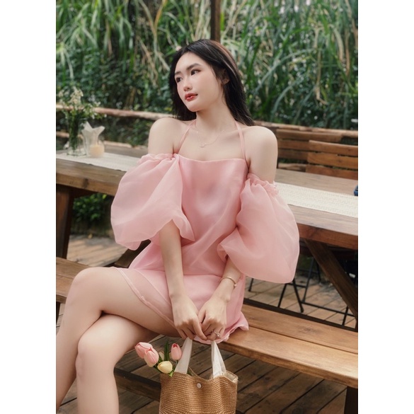 váy tơ tay phồng Bambi