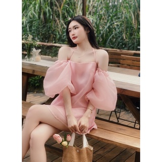 váy tơ tay phồng Bambi