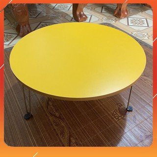 Bàn tròn gấp gọn ngồi bệt màu Vàng đẹp phi 60 tiện dụng bền đẹp BVGG01