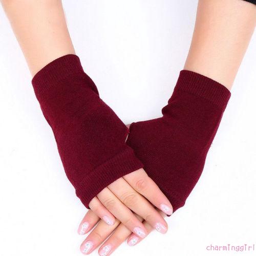 Găng tay giữ ấm thiết kế hở ngón thời trang đơn giản cho nữ