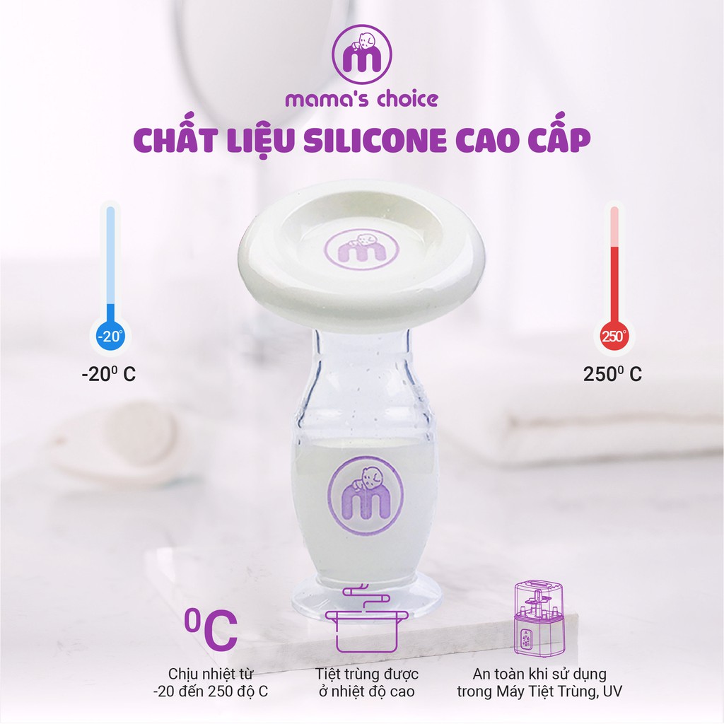 Cốc Hứng Sữa Mama’s Choice, Hút Sữa Rảnh Tay, Chất Liệu Silicone Cao Cấp, Chứng Nhận An Toàn FDA