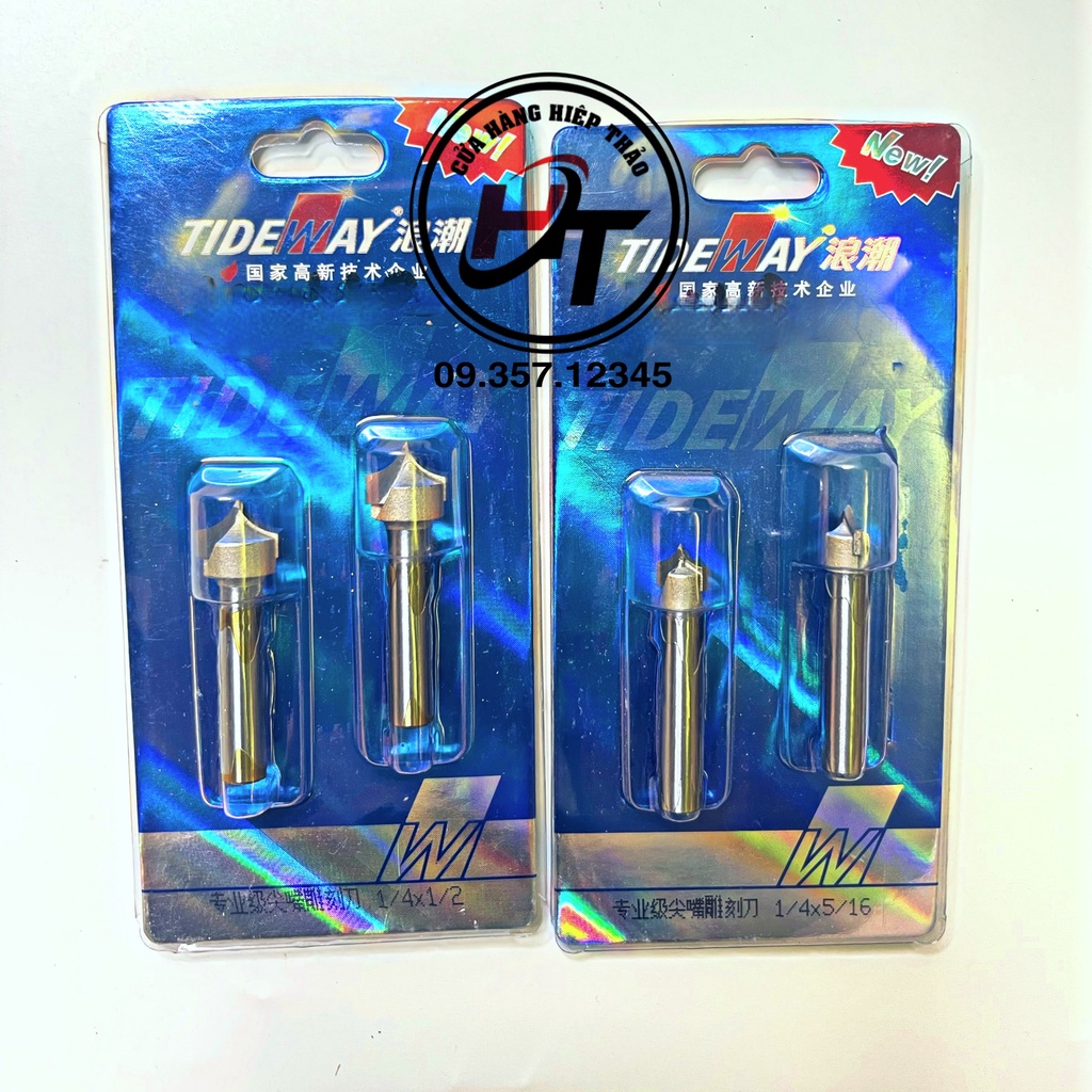 Mũi phay gỗ điêu khắc nhọn dao cắt CNC bo góc R soi mũi tên cào xước Tideway cao cấp MSKN-TW