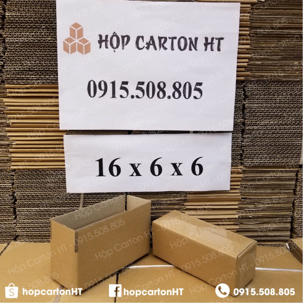 16x6x6 Hộp carton, thùng giấy cod gói hàng, hộp bìa carton đóng hàng giá rẻ