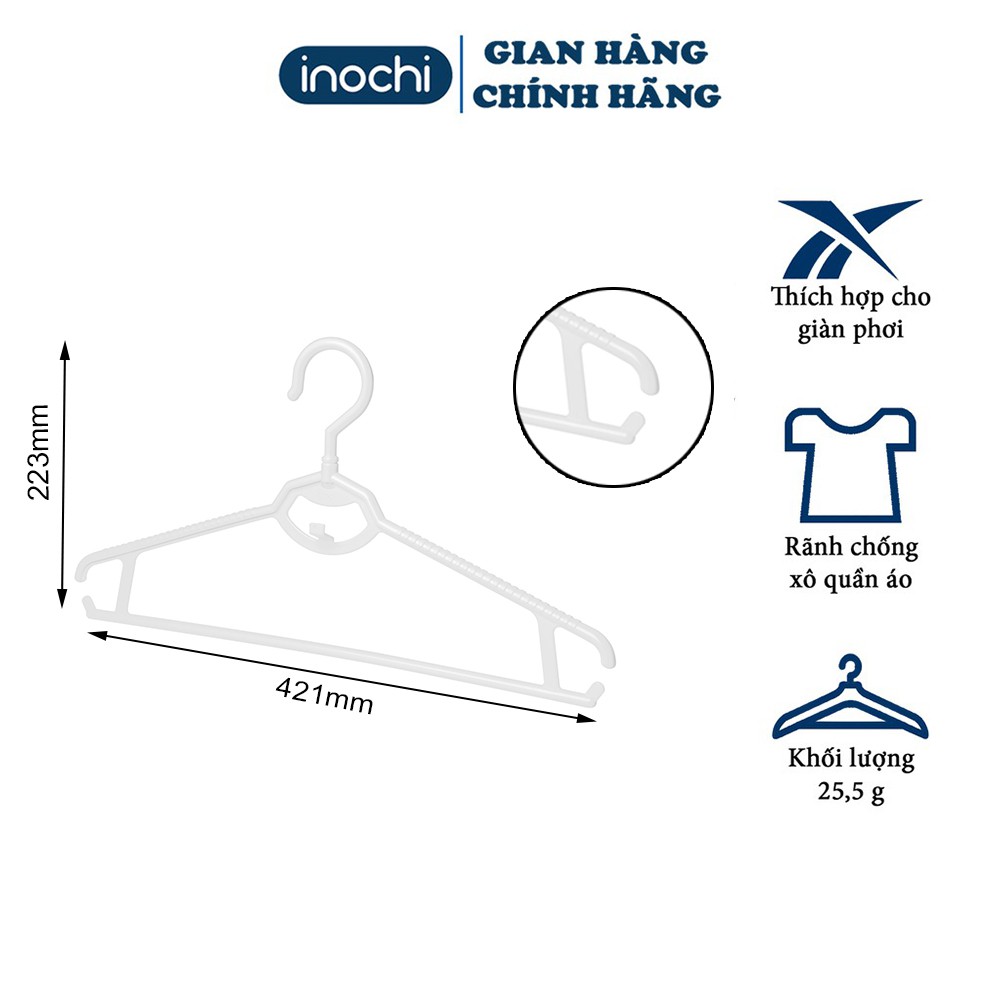 Set 5c Móc áo , treo quần áo VEST Hara 176 inochi giúp quần áo gọn gàng ngăn nắp MA176