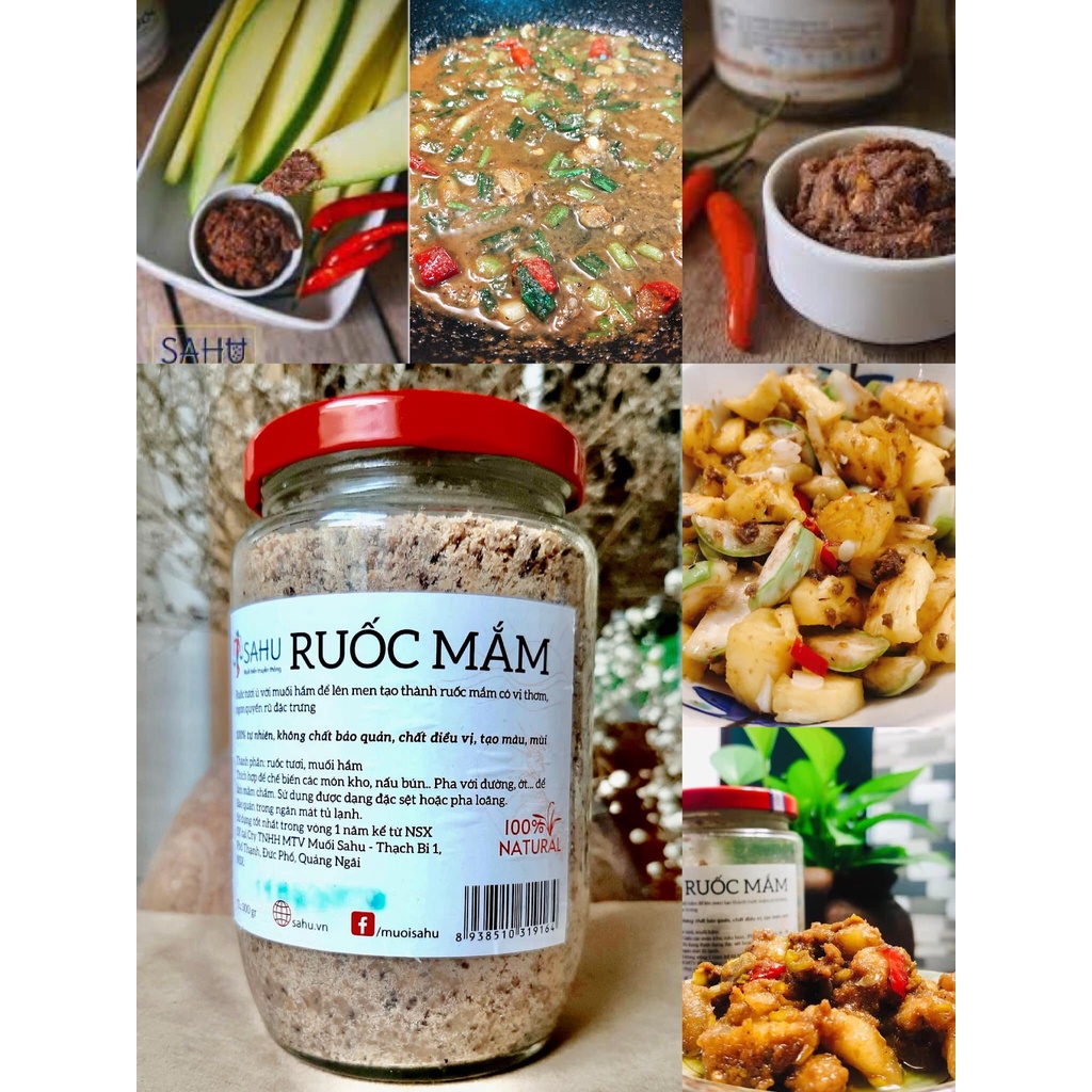Mắm ruốc sahu lọ 180gr nguyên chất từ ruốc và muối hầm sahu thơm ngon tự nhiên