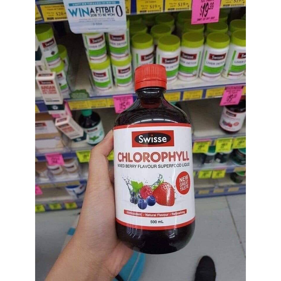 Nước diệp lục Swisse Chlorophyll Mixed Berry Flavor Liquid Tonic 500ml