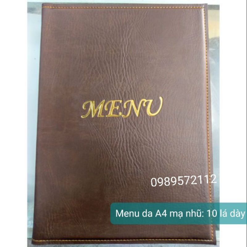 Menu bìa da cao cấp,menu da A4.