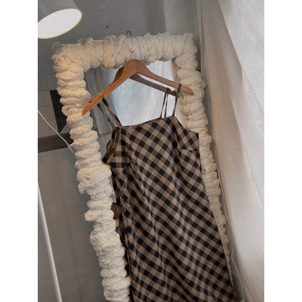 SET ÁO KHOÁC BLAZER+ ĐẦM 2D CARO NÂU