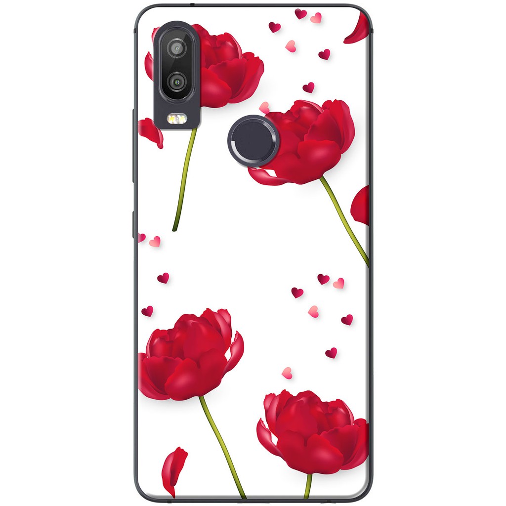 Ốp lưng Vsmart Active 1, Active 1 Plus, Active 3 in hình Hoa đỏ trắng