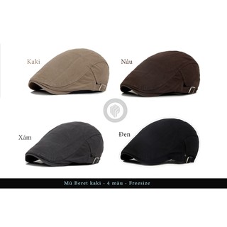 MŨ BERET KAKI 4 MÀU