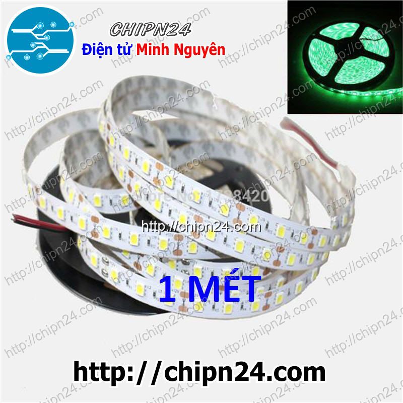 [1 MÉT] [1 MÉT] Led Dây 5050 Không Keo Chống Nước XANH LÁ 12VDC