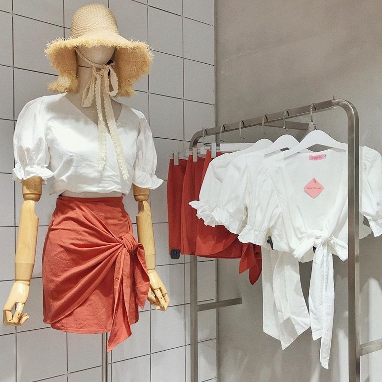 Chân váy cam đất cột chéo Goût De Jun KARROT SKIRT | BigBuy360 - bigbuy360.vn
