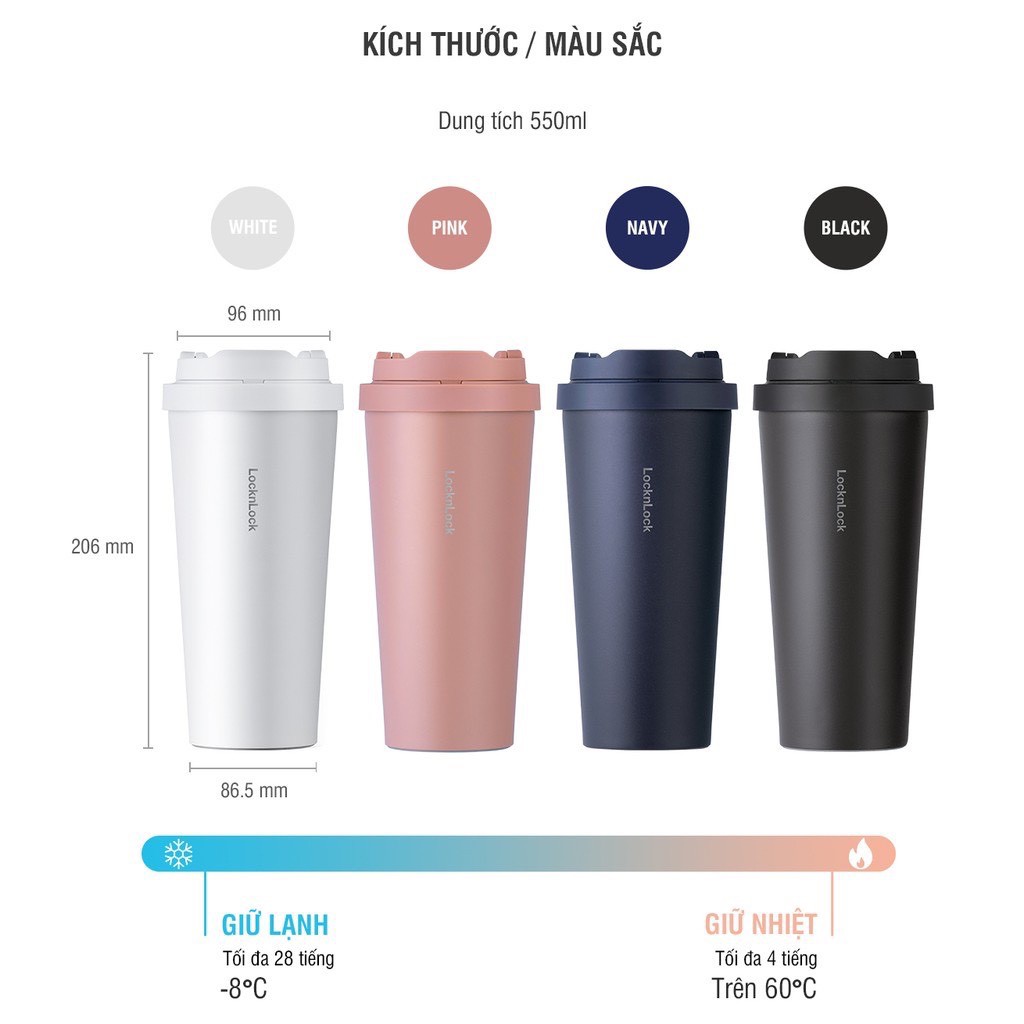 [KHẮC TÊN] Bình Giữ Nhiệt Khắc Tên Lock&amp;Lock 550ml Energetic One-Touch Tumbler LHC3249 - SHOPGIATOT1989