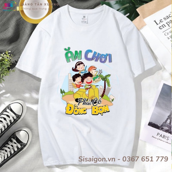 Áo thun gia đình, Đồng phục gia đình 3/4/5 người Áo thun cotton mát mịn, dày dặn -  Án Chơi Phải Có Đồng Bọn