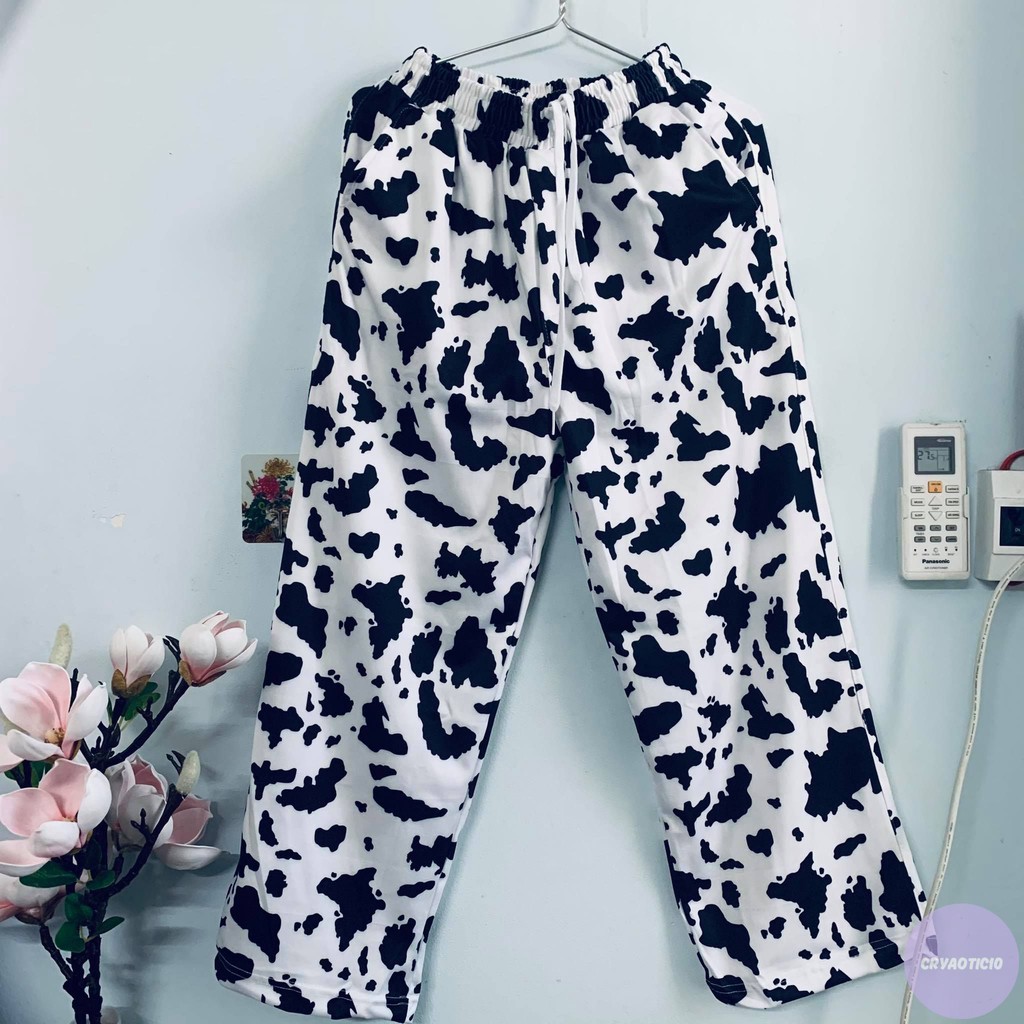 [Kèm hình thật] Quần dài hoạt hình cartoon Bò Sữa Cow Milk Pant unisex