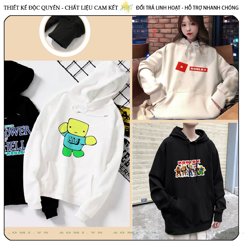 Áo khoác Nỉ Bông HOODIE robloxing game tay dài da cá mũ trùm đầu unisex full size AOMIVN