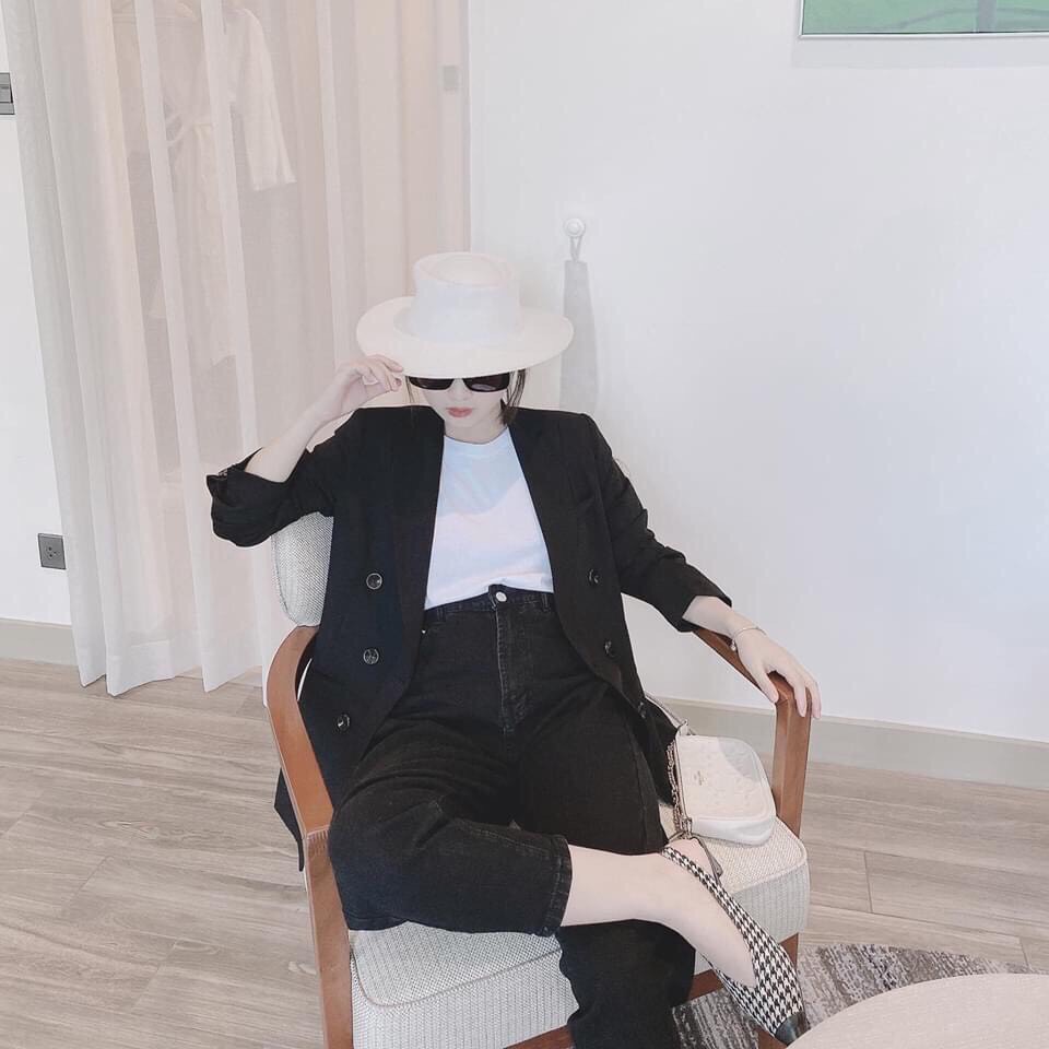 QUẦN BAGGY JEAN NỮ LƯNG CAO MÀU ĐEN LAI CUỐN CAO CẤP UTI TUYỆT HOT CHẤT VẢI DÀY DẶN ĐỦ SIZE