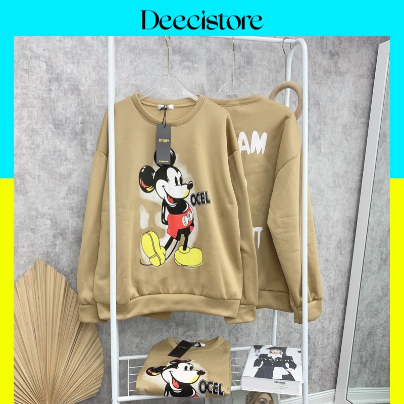 Áo nỉ Mickey lót bông Unisex phong cách Hàn Quốc H204