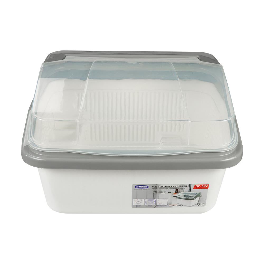 HomeBase KEYWAY Giá thoát nước bát đĩa bằng nhựa DP-602 Thái Lan 47X37.5X28.3cm màu trắng